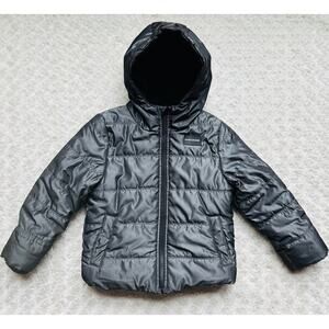 Calvin Klein Jeans Boys Dark Gray Eclipse Bubble Fleece Lined Jacket Sz 5
